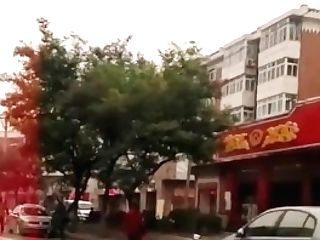 Crutching Amputee Chick In China On Street